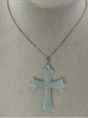 Jade Pendant Certified Grade A Burma Jade Cross Pendant